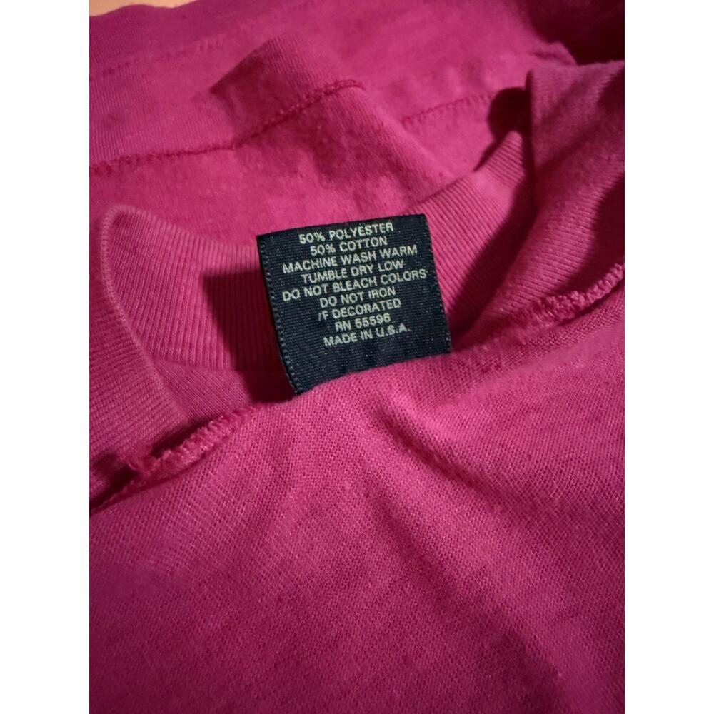 Vintage 80s Dolly Porkin’ Novelty T-Shirt | Hot Pink 50/50 Tee | Texas | Size M - Picture 12 of 12